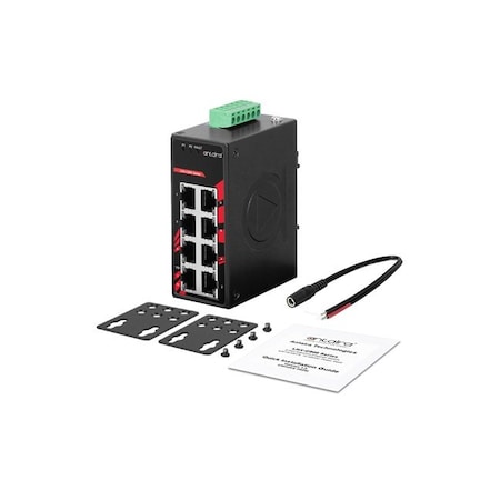 Antaira 8-Port Industrial Compact Unmanaged Ethernet Switch, w/8-10/100Tx LNX-C800